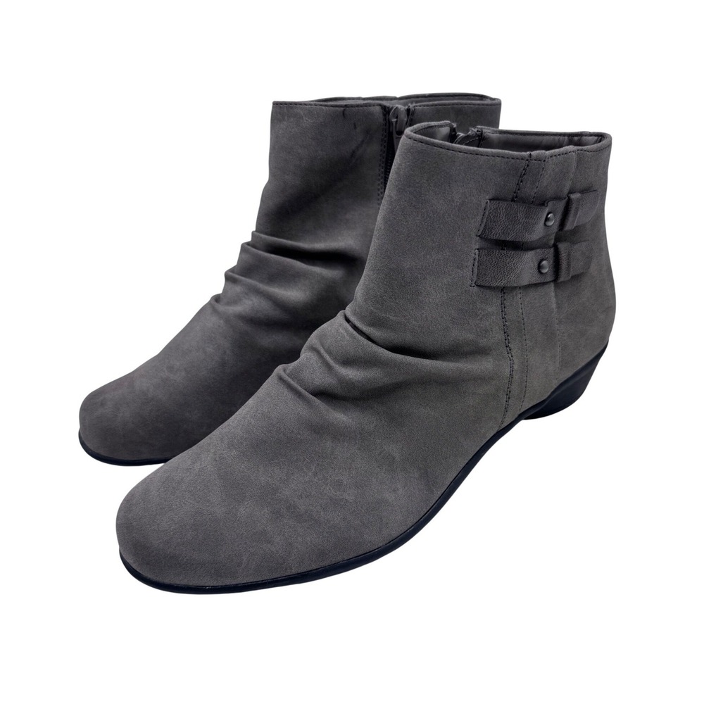 Solanz Cherlie Gray Ankle Boots Low Heel Minimalist Women's 10M